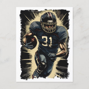 ✪ Football Player Portrait ☛ Abstrakten Vector NFL Postkarte
