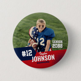 Football Player Senior Night Custom Sports Button