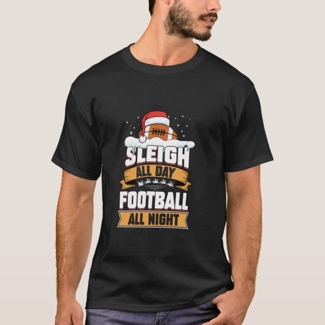 Football Player Xmas Sports American Football Ugly T-Shirt (Vorderseite)