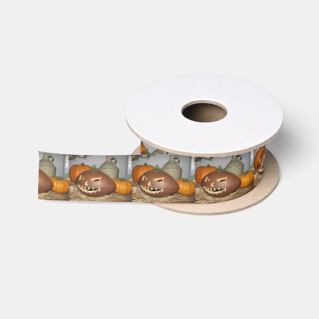 Football Pumpkin Satinband (Spule)