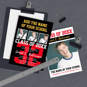 Football Quarterback Jersey Nummer Abschluss Einladung