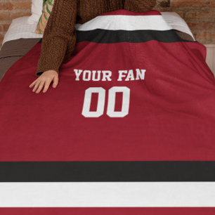 Football Red & Black Personalisiert Fleecedecke