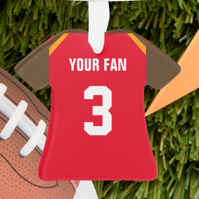 Football Red, Pewter & Orange Jersey Ornament (Von Creator hochgeladen)