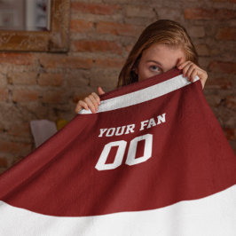 Football Red & White Personalisiert Fleecedecke