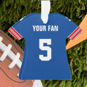 Football Royal Blue, Red & White Jersey Ornament