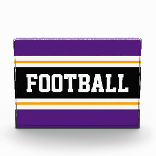 FOOTBALL Royal Lila Black Yellow White Stripes Fotoblock