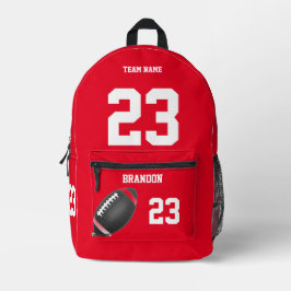 Football-Rucksack High School personalisiert Rue Bedruckter Rucksack