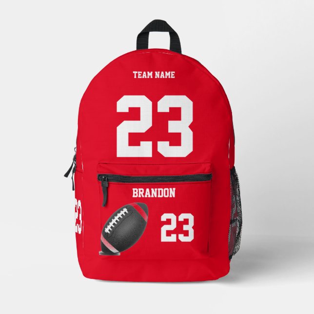 Football-Rucksack High School personalisiert Rue Bedruckter Rucksack (Vorderseite)