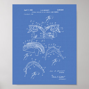 Football-Schulter 1964 Patent Kunst Blaupause Poster