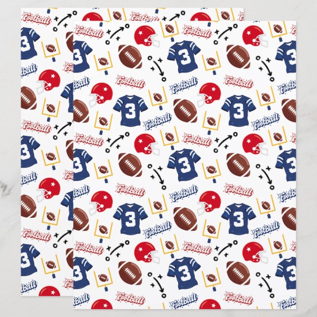 Football Scrapbook Paper (Vorne/Hinten)
