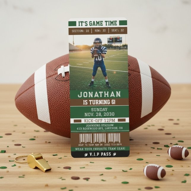 Football Season Ticket Birthday Party Sports Einladung (Von Creator hochgeladen)