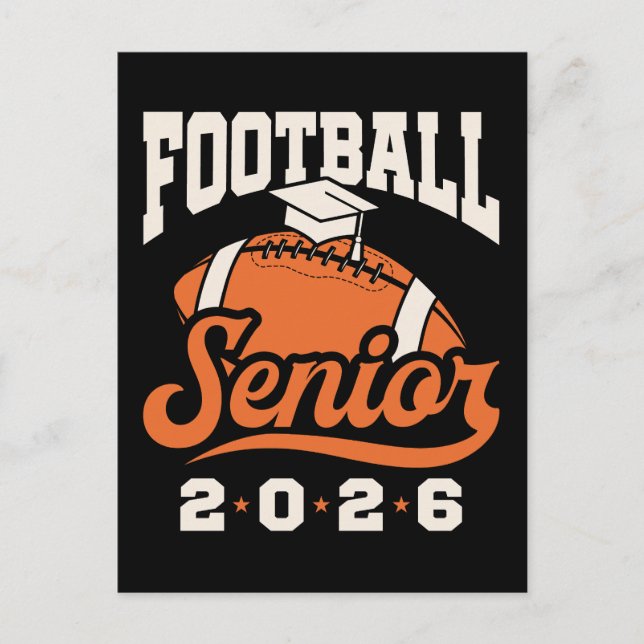 Football Senior Class von 2026 Geschlossen Postkarte (Vorderseite)