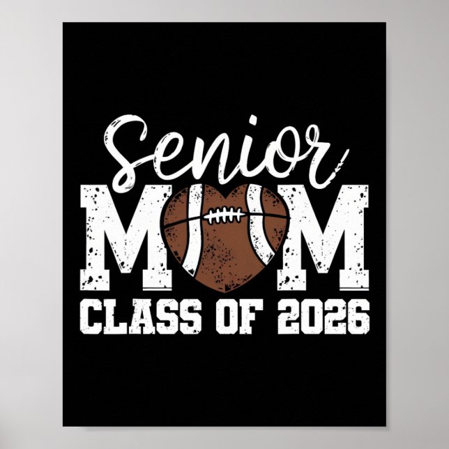 Football Senior Mom Cl Of 2026 Graduate Senior Mam Poster (Vorne)