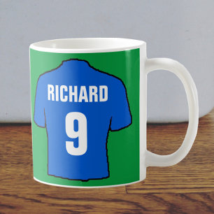 Football shirt design in blue. kaffeetasse