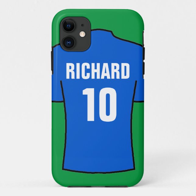 Football-Shirt in Blue Case-Mate iPhone Case (Rückseite)