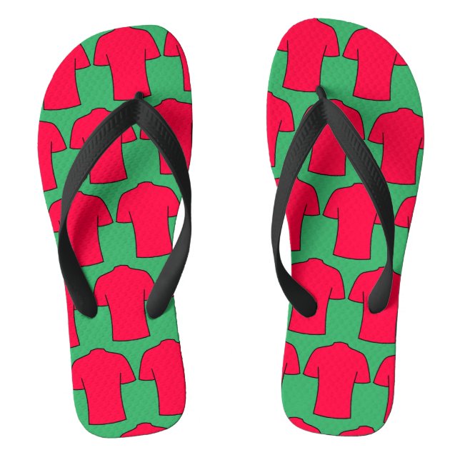Football Shirts Design in Red Flip Flops (Fußbett)