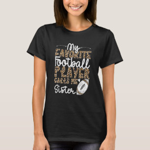 Football Sister Football Spieler Leopard Muster fü T-Shirt