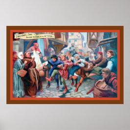 Football Soccer 14. Jahrhundert - 1908 Kunstdruckk Poster