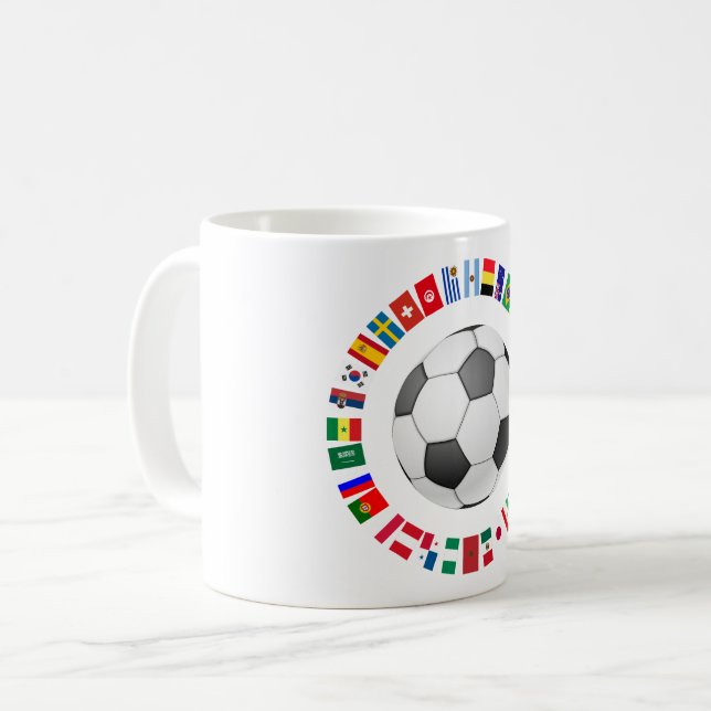 FOOTBALL SOCCER 2018 TEAM FLAGS CIRCLE KAFFEETASSE (Vorderseite Links)
