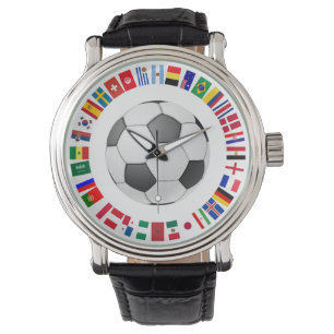 FOOTBALL SOCCER 2018 TEAM FLAGS SYMBOL CIRCLE ARMBANDUHR