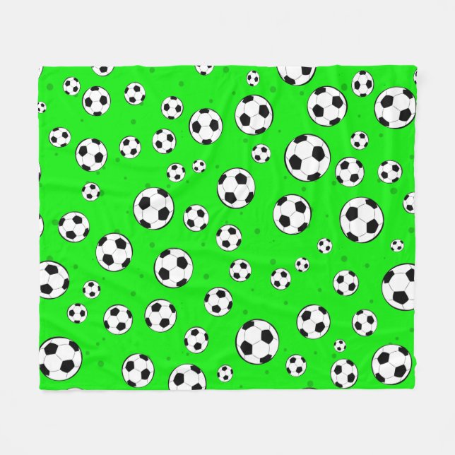 Football / Soccer Ball Seamless Pattern  Fleecedecke (Vorderseite (Horizontal))