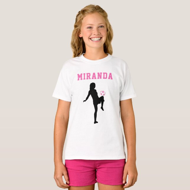 Football Soccer Girls Personalised Team Player T-Shirt (Vorne ganz)