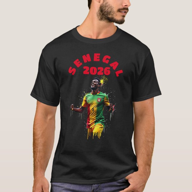 Football Soccer Goal Celebration Senegal Flag 2026 T-Shirt (Vorderseite)