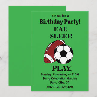 Football Soccer Player Coach Birthday Party Einladung