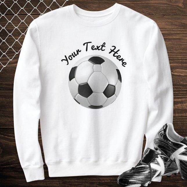 Football Soccer Team Name Einfache Minimalistische Sweatshirt (A sweatshirt with soccer ball football design, to personalize with your own text)