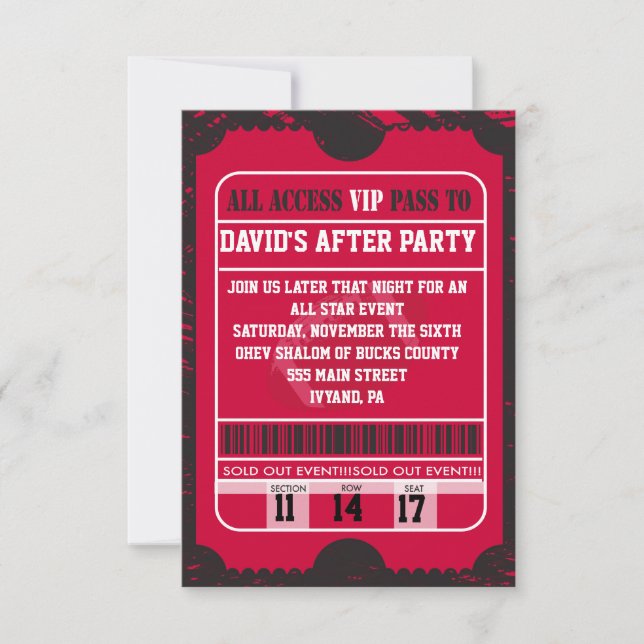 Football Spletter Bar Mitzvah Party Card Einladung (Vorderseite)