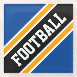 FOOTBALL Sportliche Aquamarine schwarzgelbe Rennst Glasuntersetzer