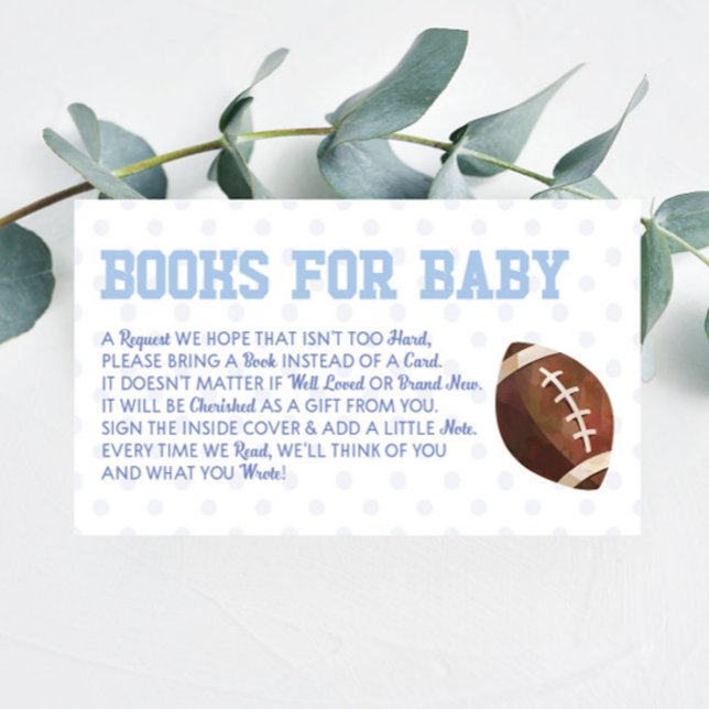 Football Sports Baby Shower Books For Baby Card Begleitkarte (Von Creator hochgeladen)