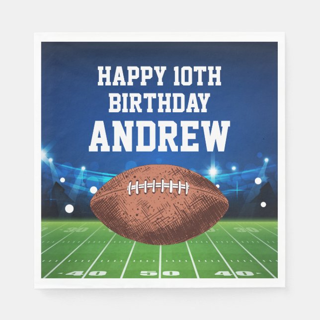 Football Sports Happy Birthday Napkins Serviette (Vorderseite)