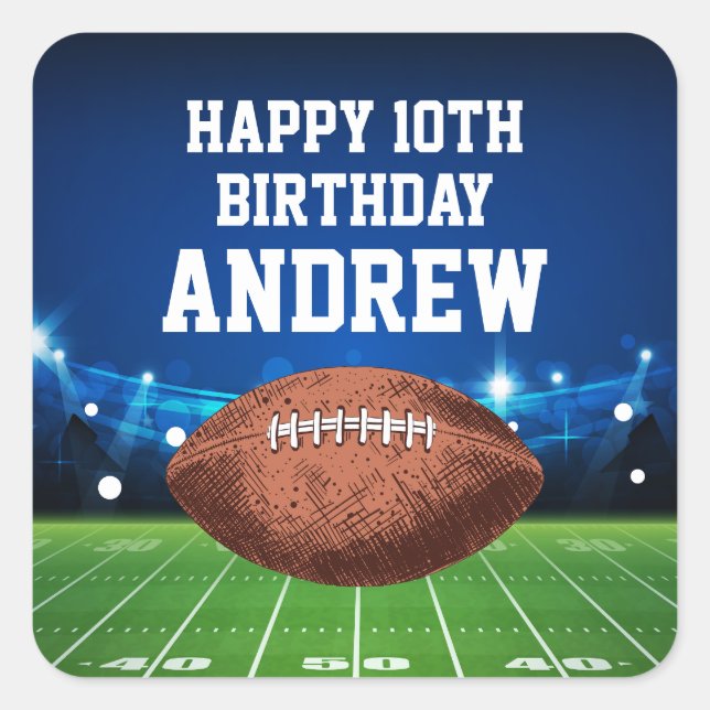 Football Sports Happy Birthday Stickers (Vorderseite)