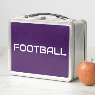 FOOTBALL Sporty Bold Lila Modern Weißer Text Metall Brotdose