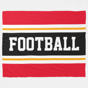 FOOTBALL Sporty Bright Schwarz-weiße Streifen Fleecedecke