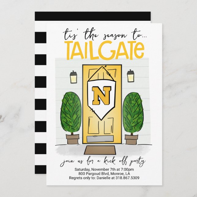 Football Tailgate Ändern Sie alle FARBEN IHR Logo  Einladung (Vorne/Hinten)