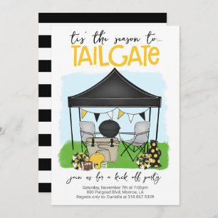 Football Tailgate Black Gold Änderung an FARBEN Einladung