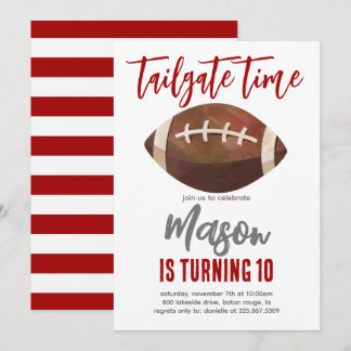 Football Tailgate Geburtstag JEDE FARBE COMBO Einladung