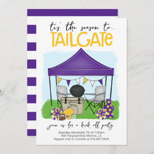 Football Tailgate Lila Gold ändern in JEDE FARBE Einladung
