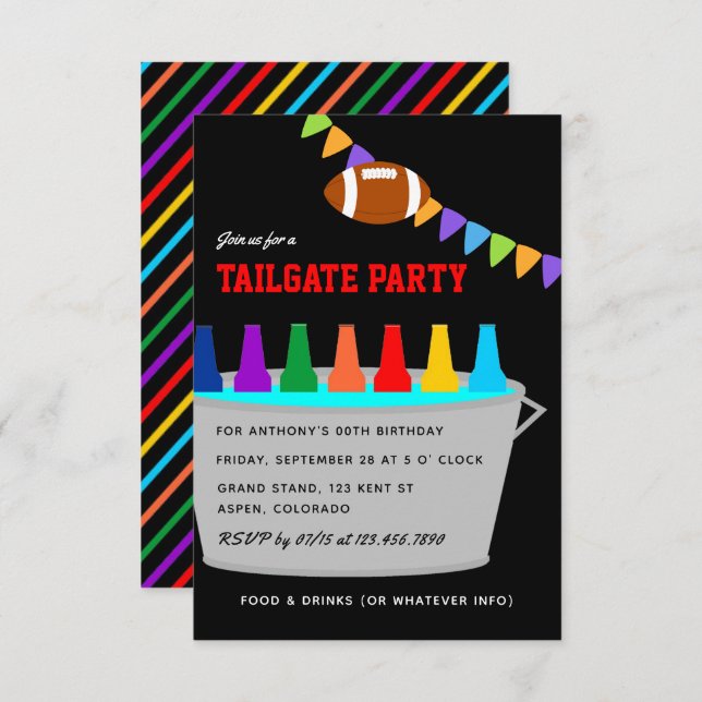 Football Tailgate Party Einladung (Vorne/Hinten)