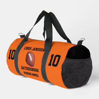 Football Team, Coach or Player Orange Personalized Duffle Bag