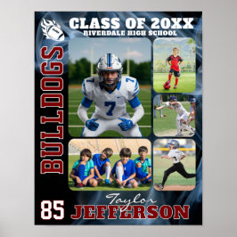 Football Team High School Sports Picture Collage Poster