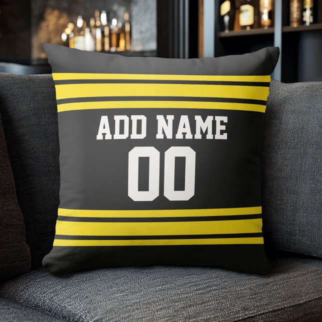 Football Team Jersey with Custom Name Number Kissen (Custom Sports Pillow for a Man Cave)