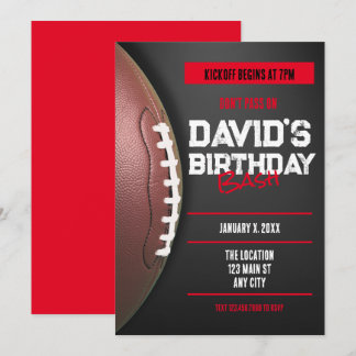 Football Theme Birthday Invitation Einladung