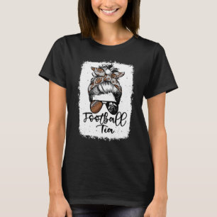 Football Tia Vintag Leopard Messy Bun gebleicht T-Shirt