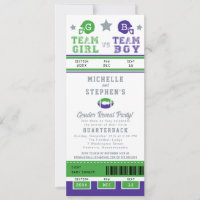 Football Ticket Gender Reveal Baby Shower