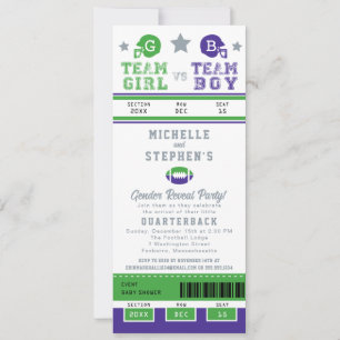 Football Ticket Gender Reveal Baby Shower Einladung