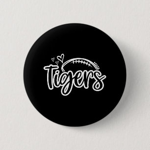 Football Tigers School Sport Fan Team Spirit Button