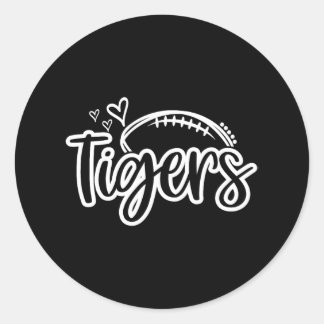 Football Tigers School Sport Fan Team Spirit Runder Aufkleber